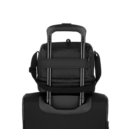 Combo Mochila Preescolar Tiburón Azul + Estuche Eastside Negro y Lonchera Longboard Saxoline