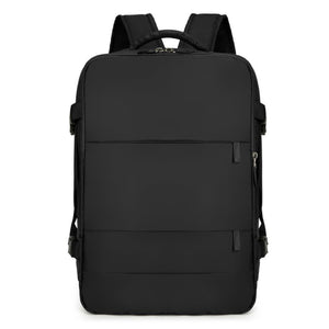 Mochila Viaje (Cabina Avión) 34L. Negro. Resistente al agua
