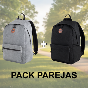 Combo Mochilas Jane Llaima Tela impermeable Gris y Negra
