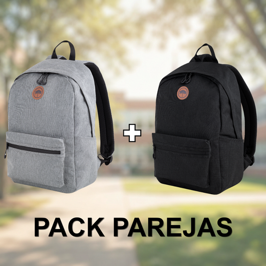 Combo Mochilas Jane Llaima Tela impermeable Gris y Negra