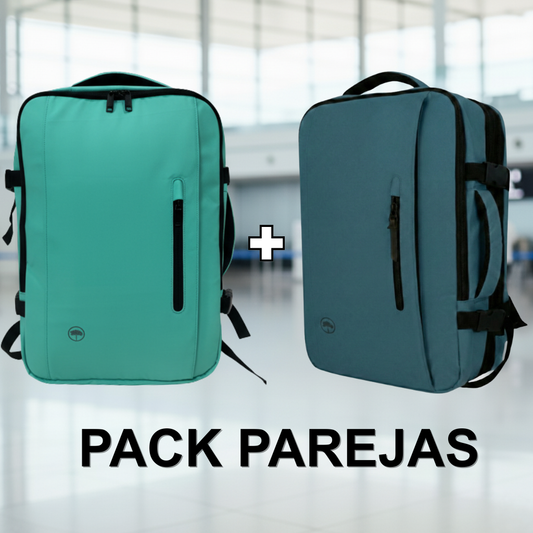 Combo Mochilas de Viaje Viral XL 40L Llaima Color Menta y Azul