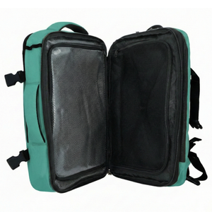 Combo Mochila Viaje XL 40Lts Menta Llaima Resistente al Agua + Maleta de Cabina Negra