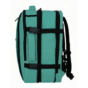 Combo Mochila Viaje XL 40Lts Menta Llaima Resistente al Agua + Maleta de Cabina Negra
