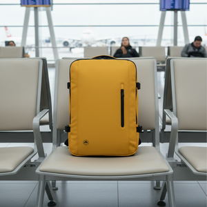 Mochila Viaje Viral XL. Llaima Travel. Resistente al Agua. Mostaza 40Lts BTS26