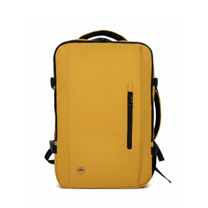 Combo Mochila Viaje XL 40Lts Mostaza Llaima Resistente al Agua + Maleta de Cabina Negra