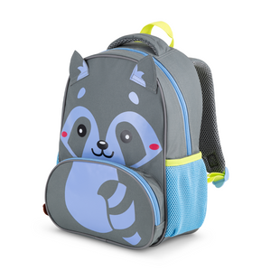 Combo Mochila Preescolar Gato Rosada + Mochila Preescolar Mapache Gris