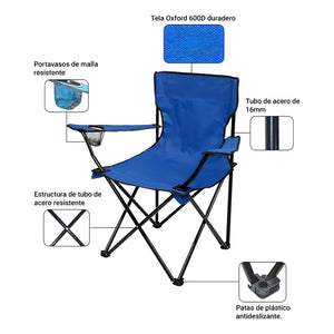 Silla plegable con apoya brazos Navigator