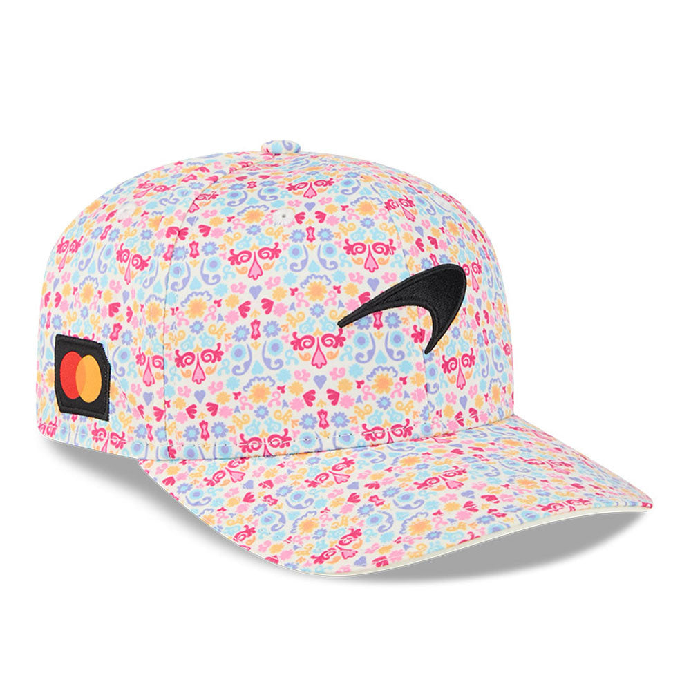 New Era McLaren F1 Team, producto oficial 2025, edición especial del GP de Brasil, gorra de béisbol del equipo con diseño floral New Era McLaren F1 Team, producto oficial 2025, edición especial del GP de Brasil, gorra de béisbol del equipo con diseño floral