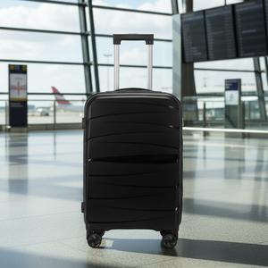 Combo Mochila Viaje XL 40Lts Mostaza Llaima Resistente al Agua + Maleta de Cabina Negra