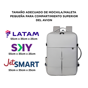 Mochila Viaje Viral XL💧Resistente agua. Grand Travel Ripstop Grey 36L. Antirrobo.