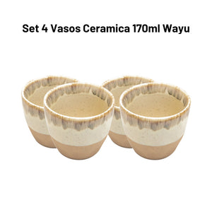 Set 4 Vasos Ceramica 170 ml Wayu