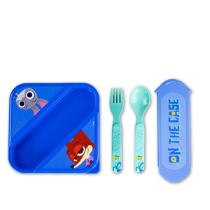 Hermetico 850ml + Cubiertos Pp Zootopia