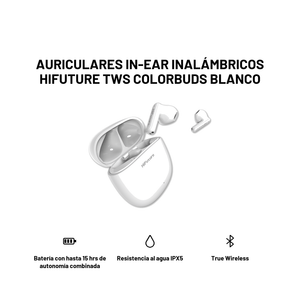 Auriculares In-Ear Inalámbricos HiFuture TWS ColorBuds Blanco