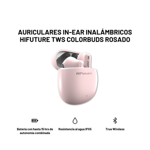 Auriculares In-Ear Inalámbricos Hifuture TWS Colorbuds Rosado