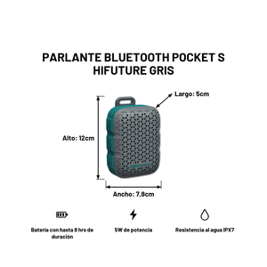 Parlante Bluetooth Pocket S Hifuture Gris