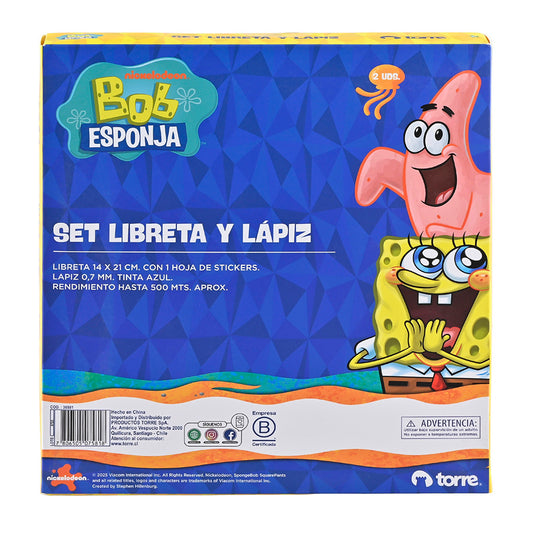 Set Libreta Bob Esponja 2.0