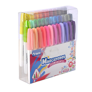 Set Marcadores Permanentes 36 Colores