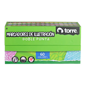Marcadores Ilustración Doble Punta 60 Colores