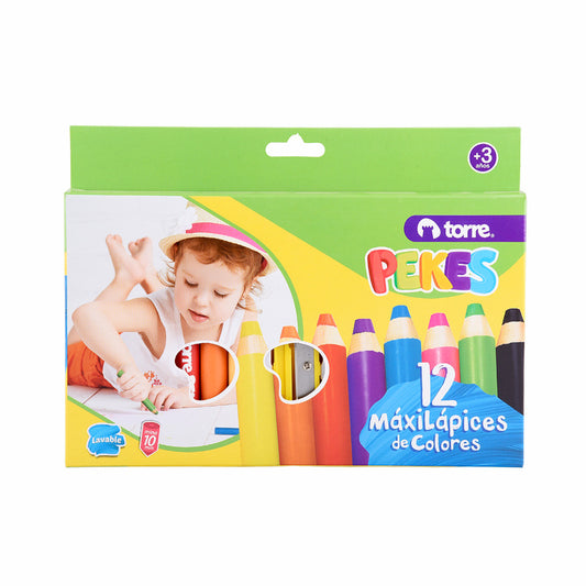 Lápices De Color Pekes 12 Colores + Sacapuntas