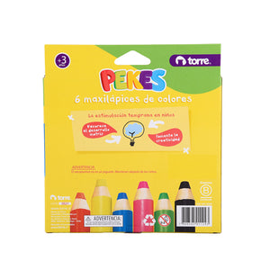 Lápices De Color Pekes 6 Colores + Sacapuntas