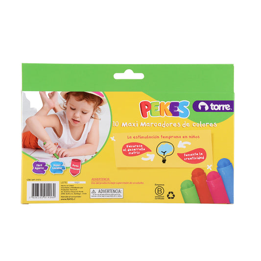 Maxi Marcadores Pekes 10 Colores
