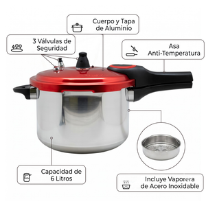 Olla a Presión Red 6 Lt Keep
