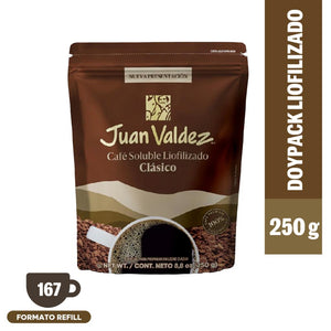 Café Soluble Liofilizado Juan Valdez Clásico 250 g Doypack