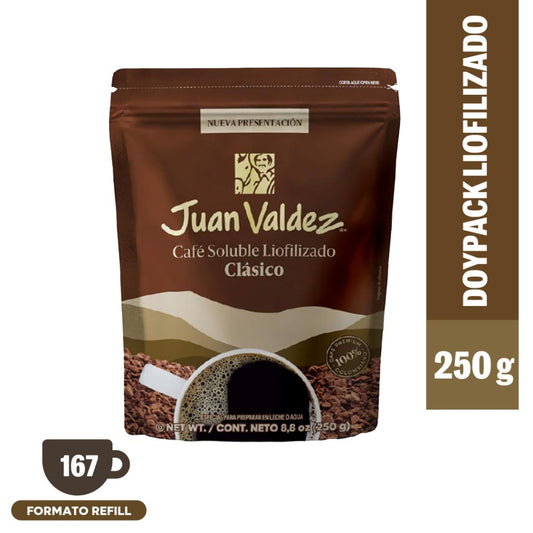 Café Soluble Liofilizado Juan Valdez Clásico 250 g Doypack