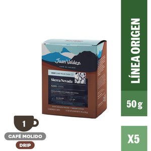 Caja de 5 Drip Juan Valdez Sierra Nevada 50 g