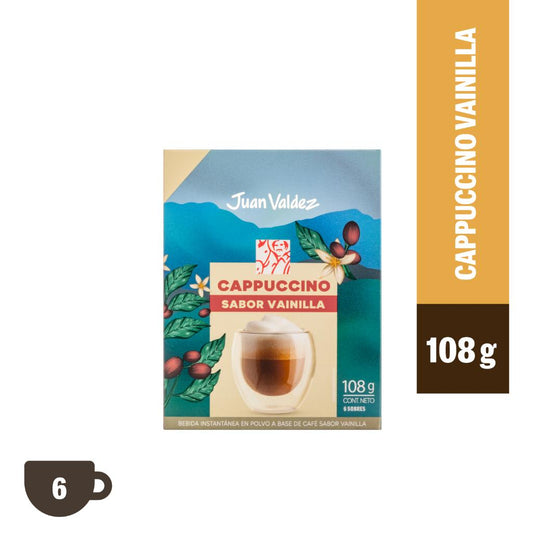 Cappuccino Instantáneo Juan Valdez Vainilla Display x6 108 g