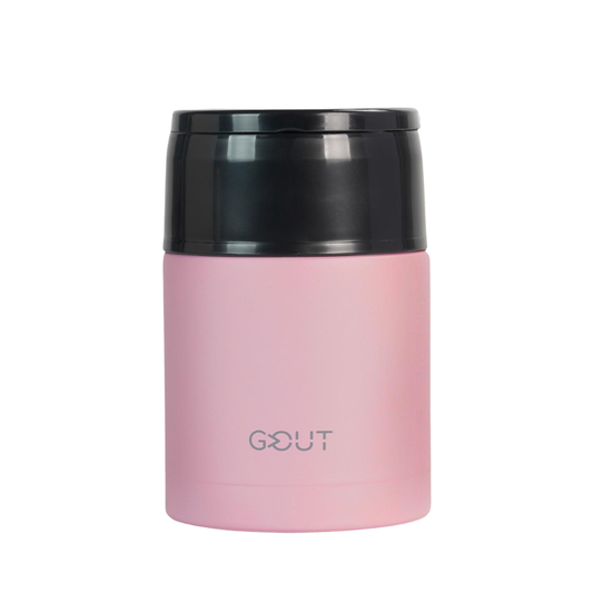 Combo 3x Estuche Ayla Rosado + Lonchera Gourmet Negro Saxoline + Termo 900Ml Rosado Gout