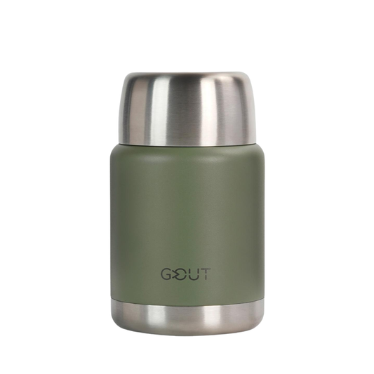 Combo Lonchera Longboard 8Lts Negro Saxoline + Termo De Comida 500 Ml Granulado Verde Gout