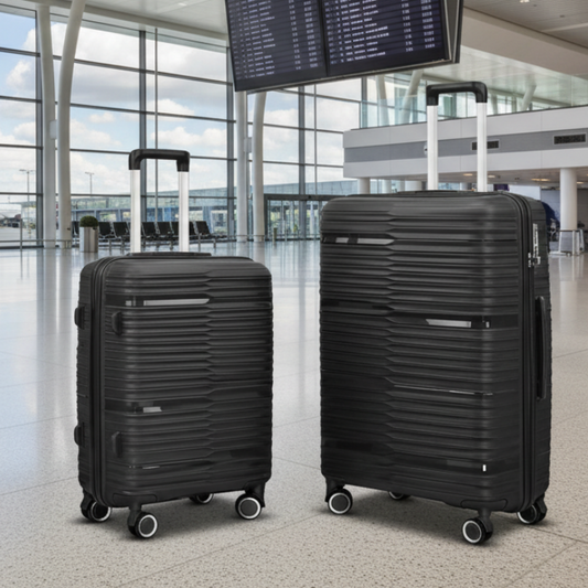 Set 2 Maletas Marksman Negro: Mediana 25" + Grande 29"
