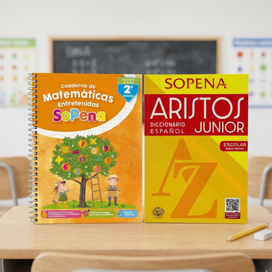 Combo Escolar Cuaderno Matemática Entretenida 2 Básico + Diccionario Aristos Junior – Libertad S.A.