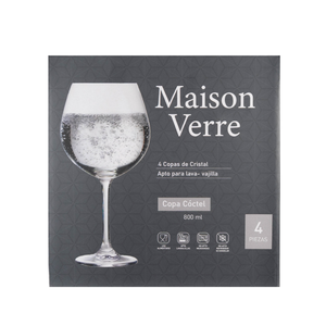Set de 4 Copas Cóctel Cristal 800 ml Maison Verre