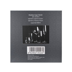 Set de 4 Copas Cóctel Cristal 800 ml Maison Verre