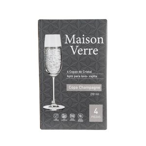 Set de 4 Copas de Champagne Cristal 210 ml Maison Verre