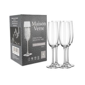 Set de 4 Copas de Champagne Cristal 210 ml Maison Verre