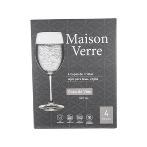 Set de 4 Copas de Vino Cristal 520 ml Maison Verre