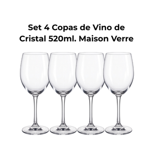 Set de 4 Copas de Vino Cristal 520 ml Maison Verre