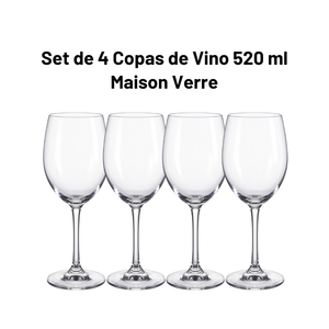 Set de 4 Copas de Vino Cristal 520 ml Maison Verre — las 4 piezas del set