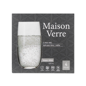 Set de 4 Vasos Altos 520 ml Maison Verre