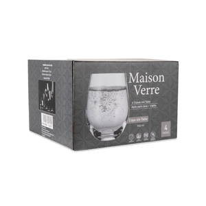 Set de 4 Copas sin Tallo 550 ml Maison Verre