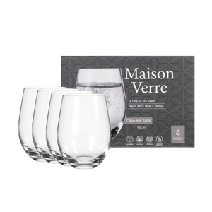 Set de 4 Copas sin Tallo 550 ml Maison Verre