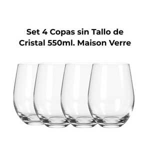 Set de 4 Copas sin Tallo 550 ml Maison Verre