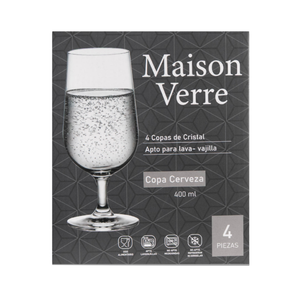 Set de 4 Copas de Cerveza Cristal 400 ml Maison Verre