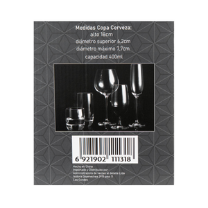 Set de 4 Copas de Cerveza Cristal 400 ml Maison Verre