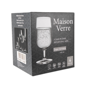 Set de 4 Copas de Cerveza Cristal 400 ml Maison Verre