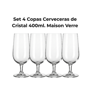 Set de 4 Copas de Cerveza Cristal 400 ml Maison Verre
