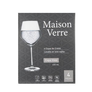 Set de 4 Copas de Vino Cristal 450 ml Maison Verre